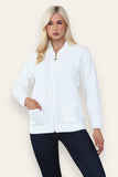 Stone Zip Up Long Sleeve Cardigan For Women 12-14 - Dropwear