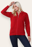 Dusty Pink Zip Up Long Sleeve Cardigan For Women 20-22 - Dropwear