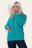 Red Zip Up Long Sleeve Cardigan For Women 16-18 - Dropwear