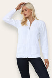 Lilac Zip Up Long Sleeve Cardigan For Women 8-10 - Dropwear