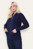 Jade Green Zip Up Long Sleeve Cardigan For Women 12-14 - Dropwear