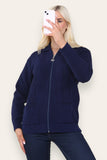 Jade Green Zip Up Long Sleeve Cardigan For Women 20-22 - Dropwear