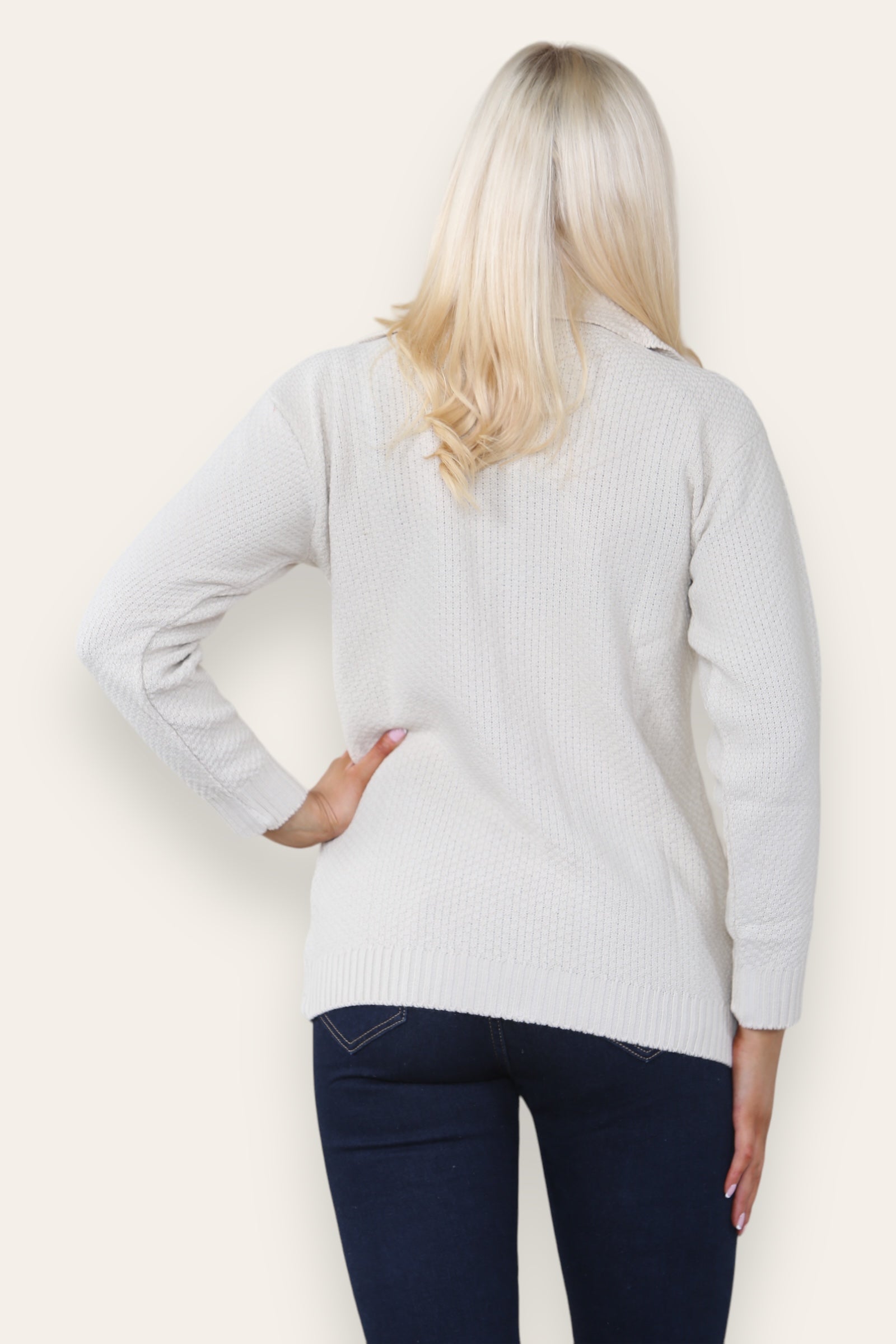 Silver Grey Zip Up Long Sleeve Cardigan For Women 16-18 - Dropwear