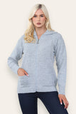 Zip Up Long Sleeve Cardigan For Women  - Dropwear