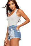 Solid Round Neck Fitted Tank Bodysuits - Basics For Women  - Dropwear