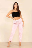 Plus Size Italian Glitter Drawstring Waistband Magic Pants For Women  - Dropwear