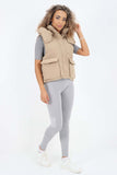 Italian Padded Pockets Hooded Gilet For Women  - Dropwear