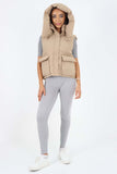 Italian Padded Pockets Hooded Gilet For Women  - Dropwear