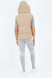 Italian Padded Pockets Hooded Gilet For Women  - Dropwear