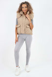 Italian Padded Pockets Hooded Gilet For Women  - Dropwear