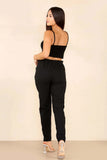 Beige Italian Glitter Drawstring Waistband Magic Pants For Women 14 - Dropwear