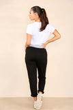 Denim Blue Plus Size Italian Plain Drawstring Cotton Joggers For Women 18 - Dropwear