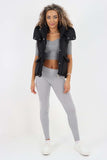 Italian Padded Pockets Hooded Gilet For Women  - Dropwear