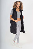 Italian Padded Pockets Hooded Zip up Long Gilet For Women  - Dropwear