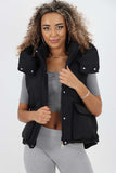Italian Padded Pockets Hooded Gilet For Women  - Dropwear