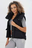 Italian Padded Pockets Hooded Gilet For Women  - Dropwear