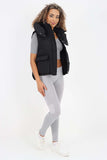 Italian Padded Pockets Hooded Gilet For Women  - Dropwear