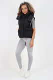 Italian Padded Pockets Hooded Gilet For Women  - Dropwear