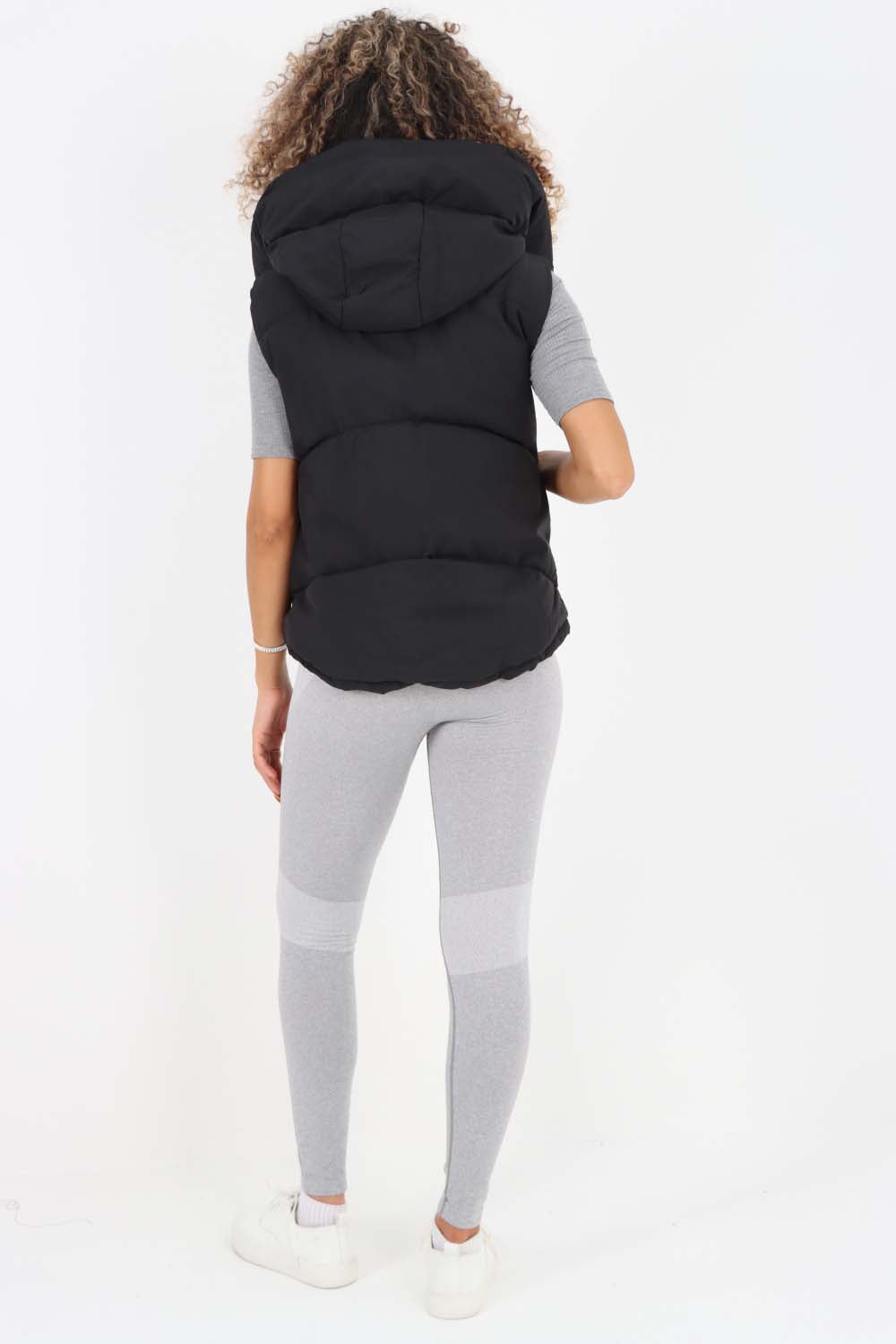 Italian Padded Pockets Hooded Gilet For Women  - Dropwear