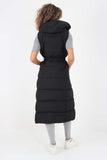 Italian Belted Hooded Long Gilet For Women  - Dropwear