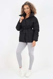 Charcoal Italian Belted Hooded Jacket Coat For Women ONE SIZE(FITS UK 8-16) - Dropwear