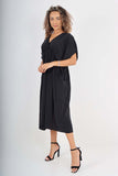 Khaki Italian Drawestring Front Flared Linen Dress For Women ONE SIZE (FITS UK 12-22) - Dropwear