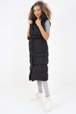 Italian Belted Hooded Long Gilet For Women  - Dropwear