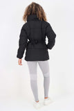 Stone Italian Belted Hooded Jacket Coat For Women ONE SIZE(FITS UK 8-16) - Dropwear