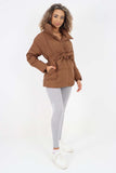 Italian Belted Hooded Jacket Coat For Women  - Dropwear