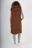 Italian Padded Pockets Hooded Long Gilet For Women  - Dropwear