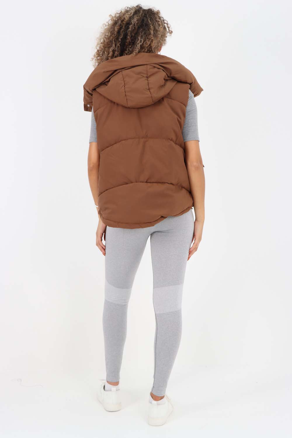 Italian Padded Pockets Hooded Gilet For Women  - Dropwear