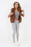 Italian Padded Pockets Hooded Gilet For Women  - Dropwear