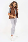 Italian Padded Pockets Hooded Gilet For Women  - Dropwear