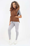 Italian Padded Pockets Hooded Gilet For Women  - Dropwear