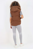 Italian Padded Pockets Hooded Gilet For Women  - Dropwear
