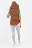 Italian Padded Pockets Hooded Gilet For Women  - Dropwear