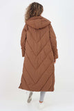 Italian Quilted Hooded Long Jacket Coat For Women  - Dropwear