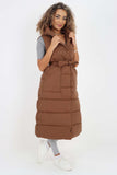 Italian Belted Hooded Long Gilet For Women  - Dropwear