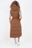 Italian Belted Hooded Long Gilet For Women  - Dropwear