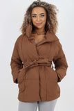 Italian Belted Hooded Jacket Coat For Women  - Dropwear