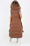 Italian Belted Hooded Long Gilet For Women  - Dropwear