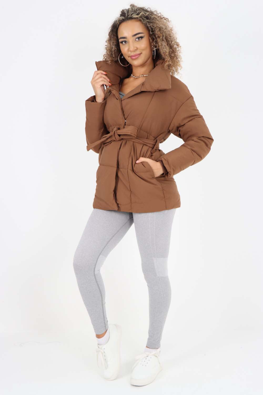 Italian Belted Hooded Jacket Coat For Women  - Dropwear
