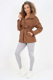 Italian Belted Hooded Jacket Coat For Women  - Dropwear