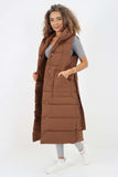 Italian Belted Hooded Long Gilet For Women  - Dropwear