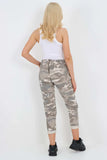 Plus Size Italian Drawstring Camo Side Pockets Trousers For Women  - Dropwear