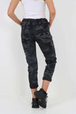 Plus Size Italian Drawstring Camo Side Pockets Trousers For Women  - Dropwear