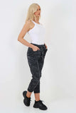 Plus Size Italian Drawstring Camo Side Pockets Trousers For Women  - Dropwear