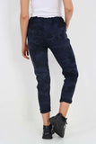 Plus Size Italian Drawstring Camo Side Pockets Trousers For Women  - Dropwear