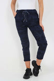 Plus Size Italian Drawstring Camo Side Pockets Trousers For Women  - Dropwear