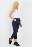 Plus Size Italian Drawstring Camo Side Pockets Trousers For Women  - Dropwear
